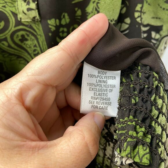 Apt. 9 Small Womens Green Boho Print Top - Picture 5 of 7